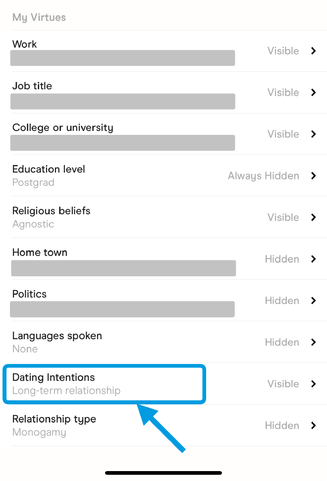 My Hinge - Edit profile